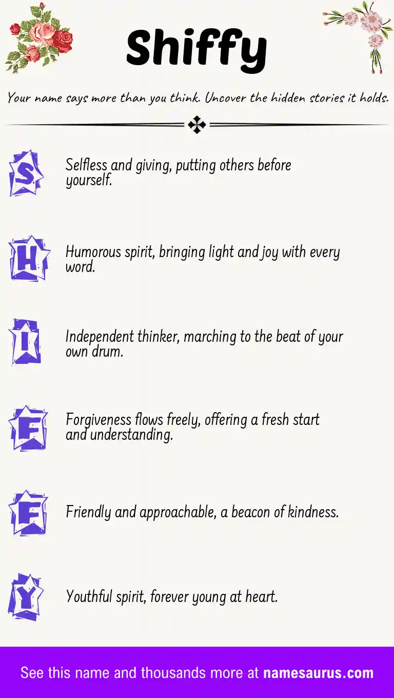Acrostic poem about Shiffy.