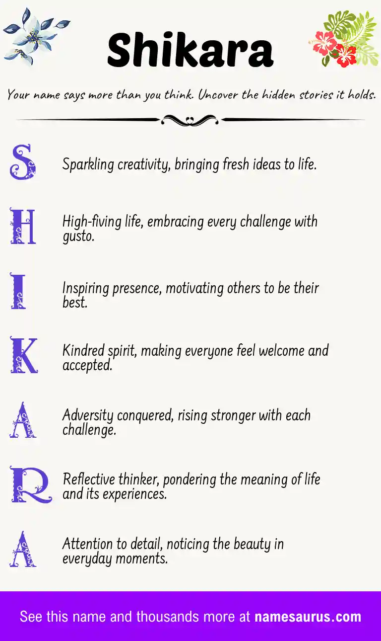 Acrostic poem about Shikara.