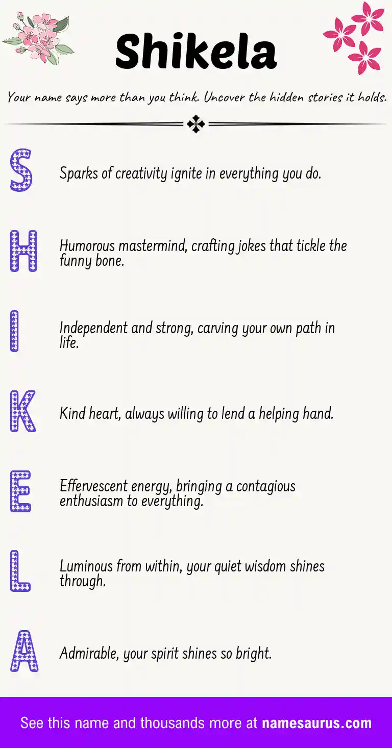 Acrostic poem about Shikela.