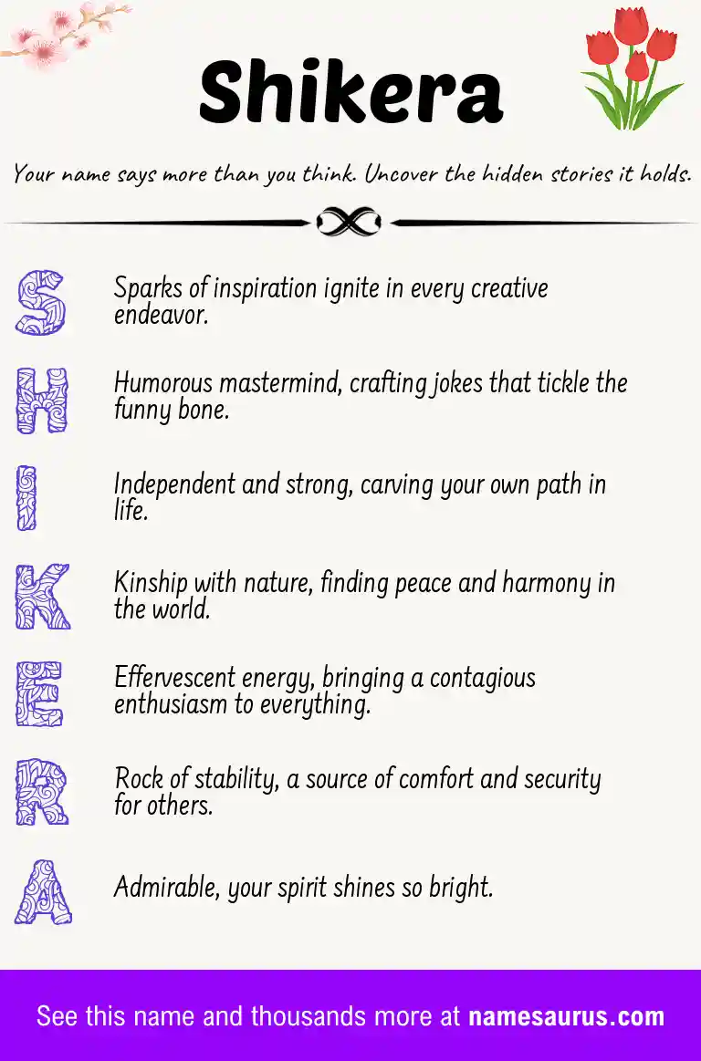 Acrostic poem about Shikera.