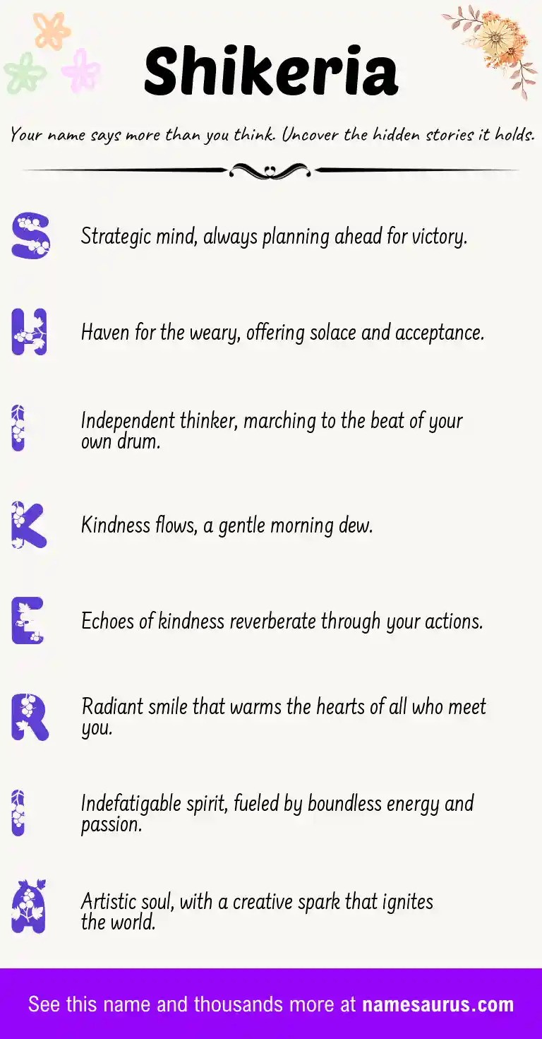 Acrostic poem about Shikeria.