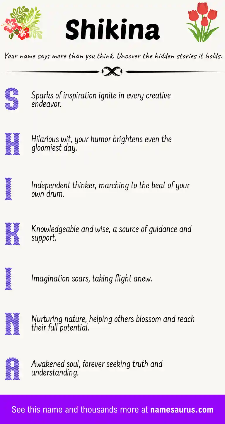 Acrostic poem about Shikina.