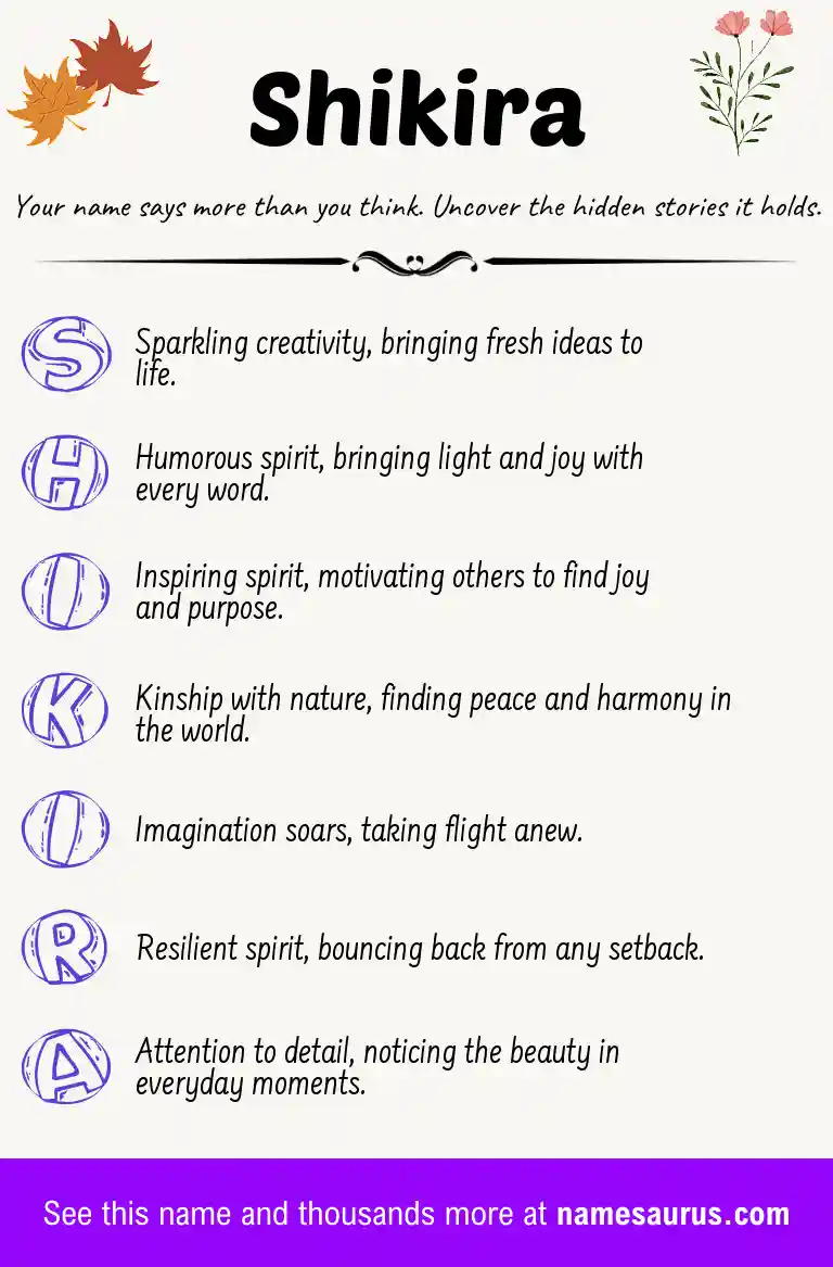 Acrostic poem about Shikira.