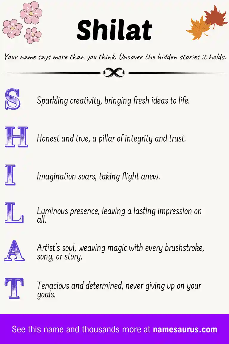Acrostic poem about Shilat.