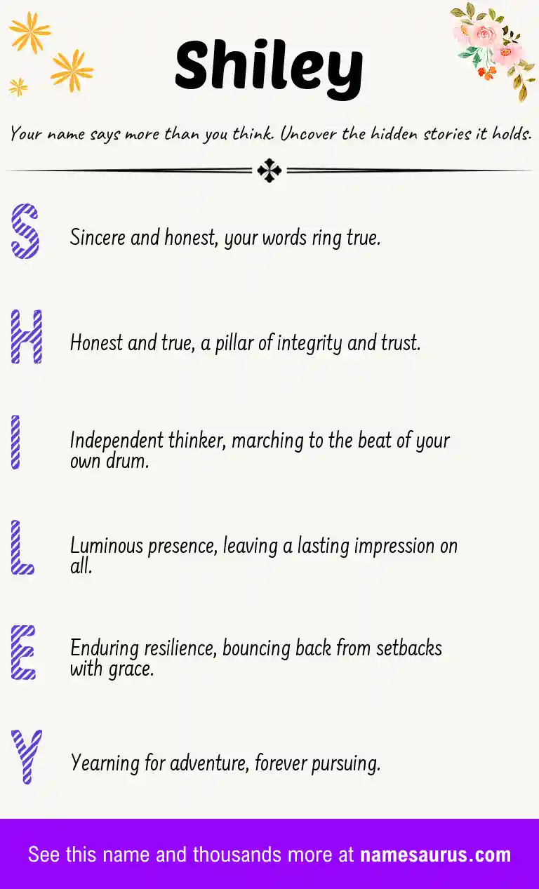 Acrostic poem about Shiley.