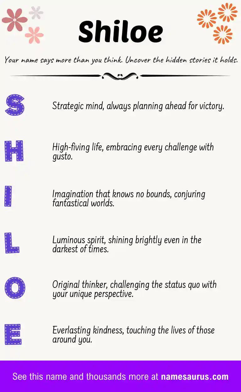 Acrostic poem about Shiloe.