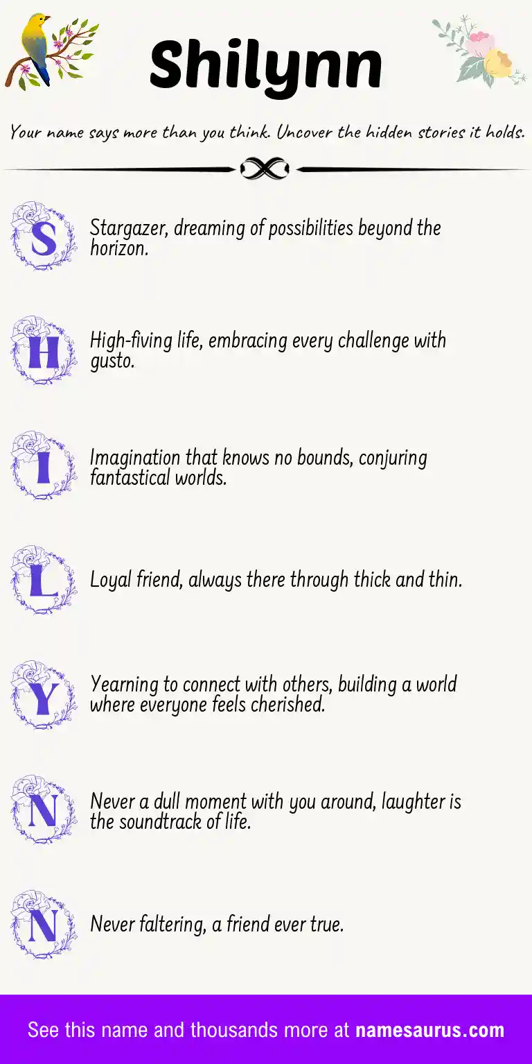 Acrostic poem about Shilynn.