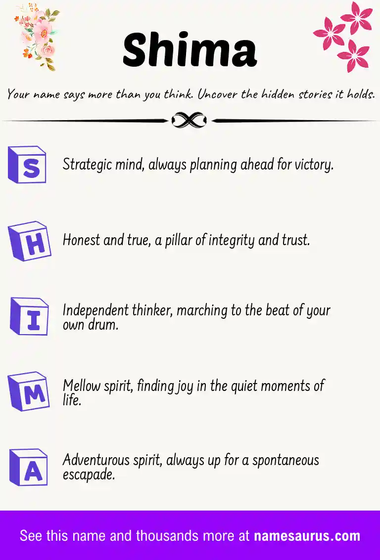 Acrostic poem about Shima.