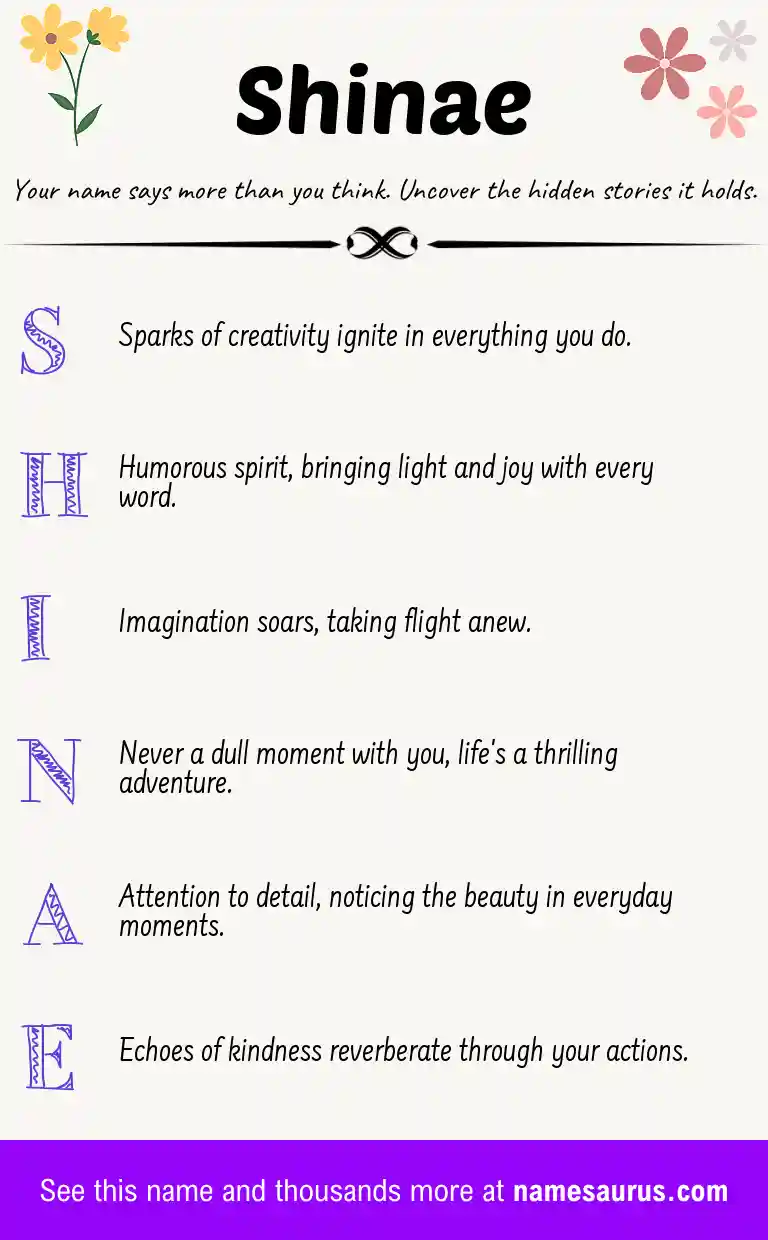 Acrostic poem about Shinae.