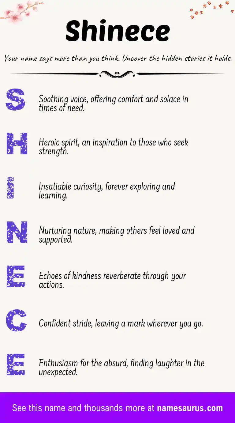 Acrostic poem about Shinece.