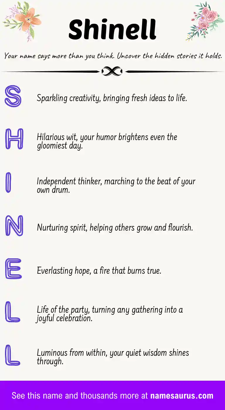 Acrostic poem about Shinell.