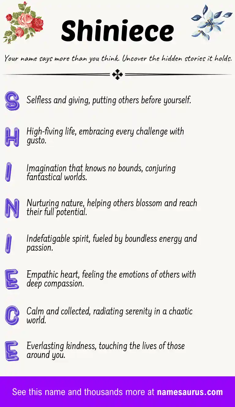 Acrostic poem about Shiniece.