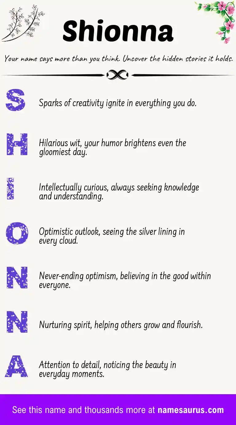 Acrostic poem about Shionna.
