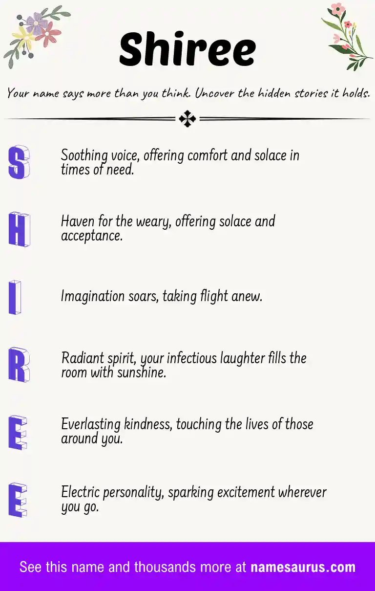 Acrostic poem about Shiree.