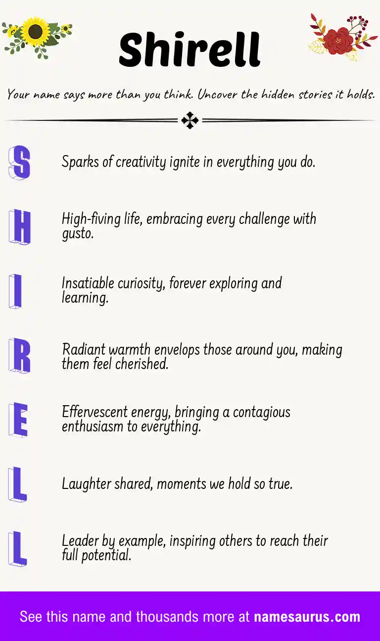 Acrostic poem about Shirell.