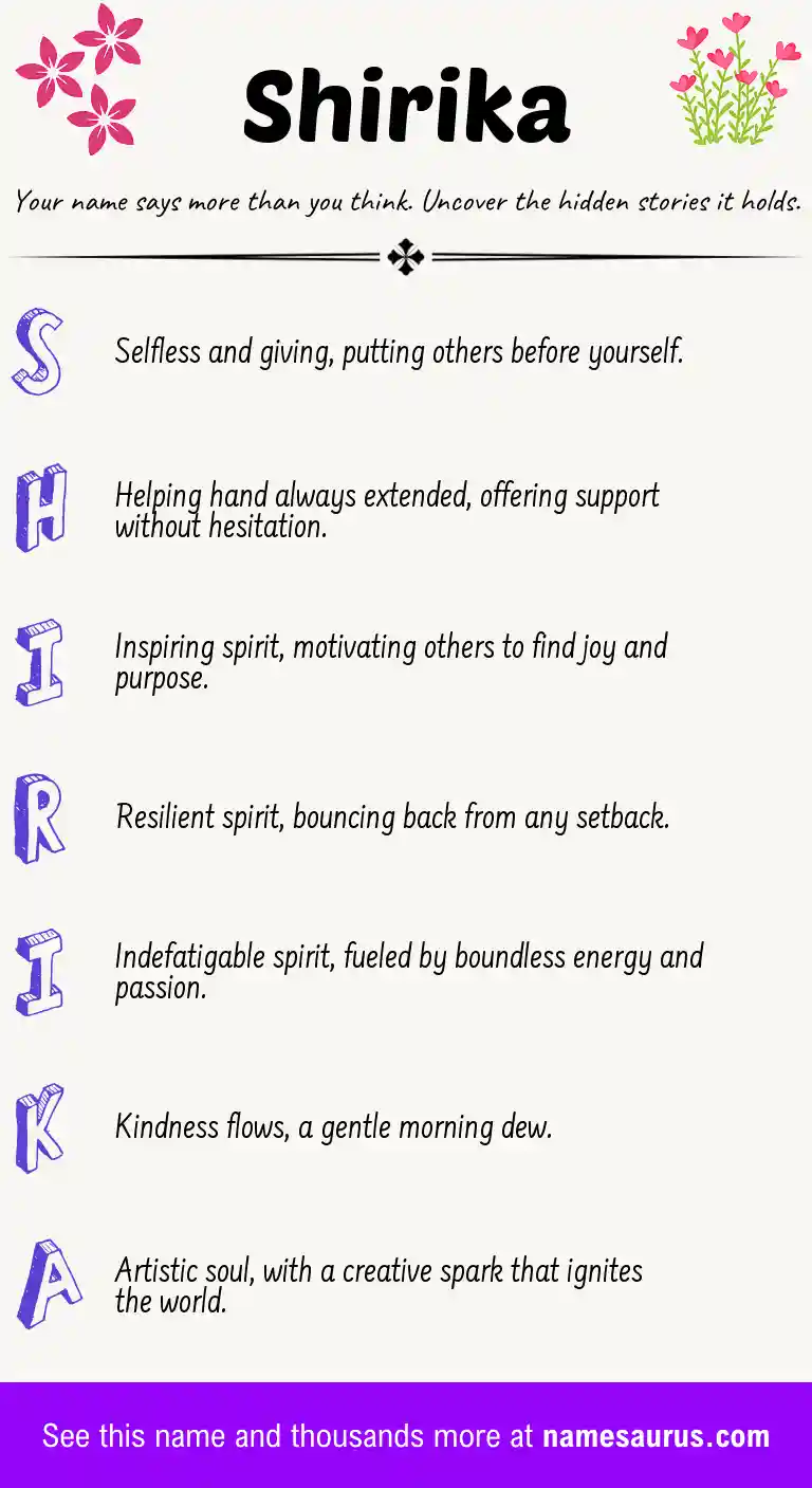 Acrostic poem about Shirika.