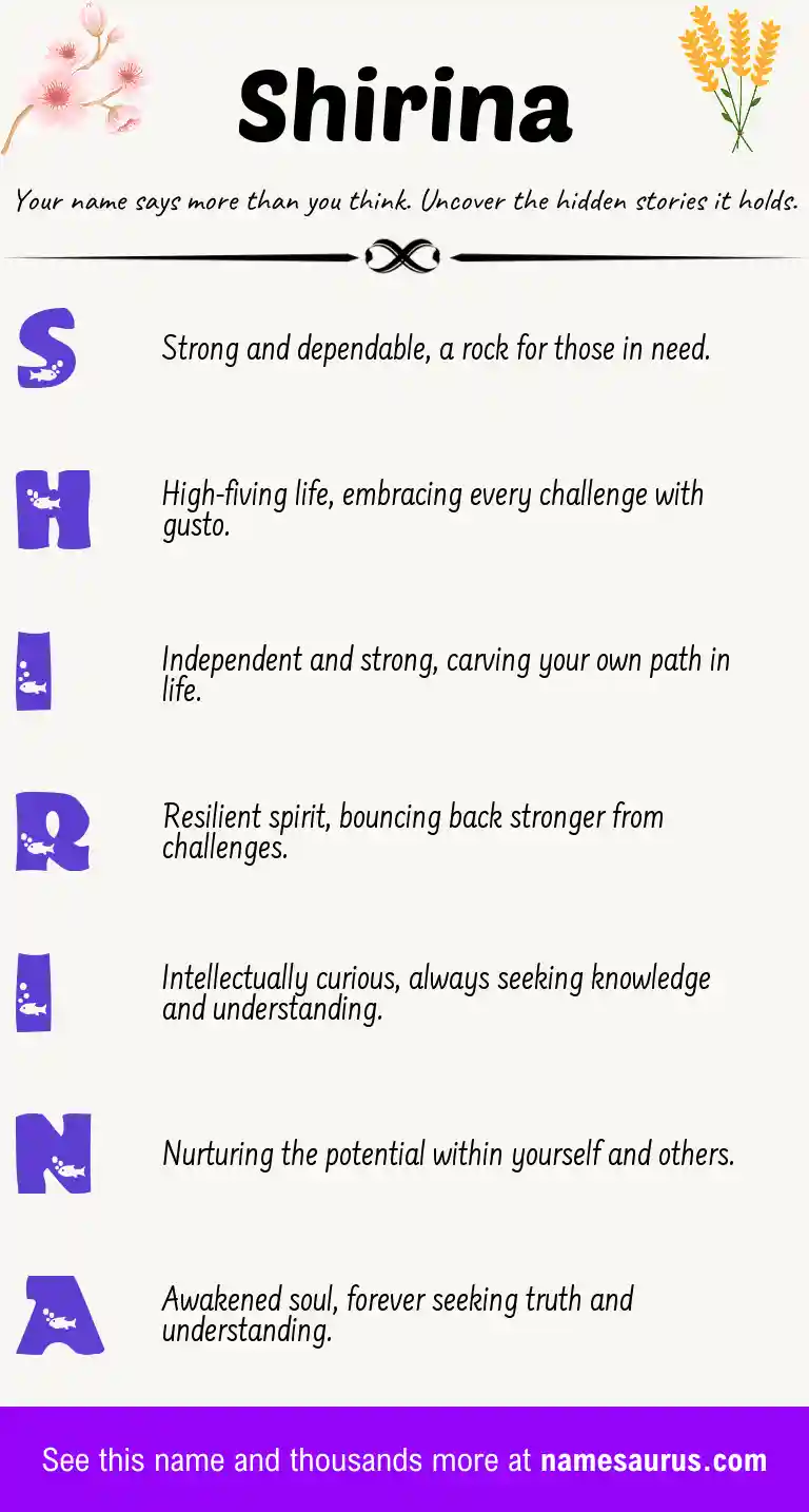 Acrostic poem about Shirina.