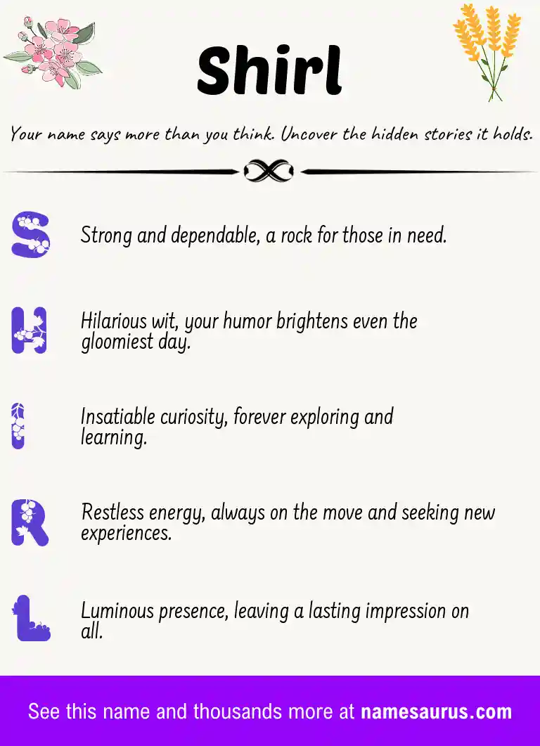 Acrostic poem about Shirl.