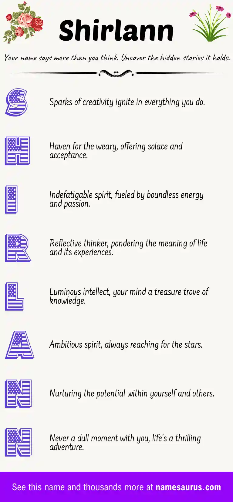 Acrostic poem about Shirlann.