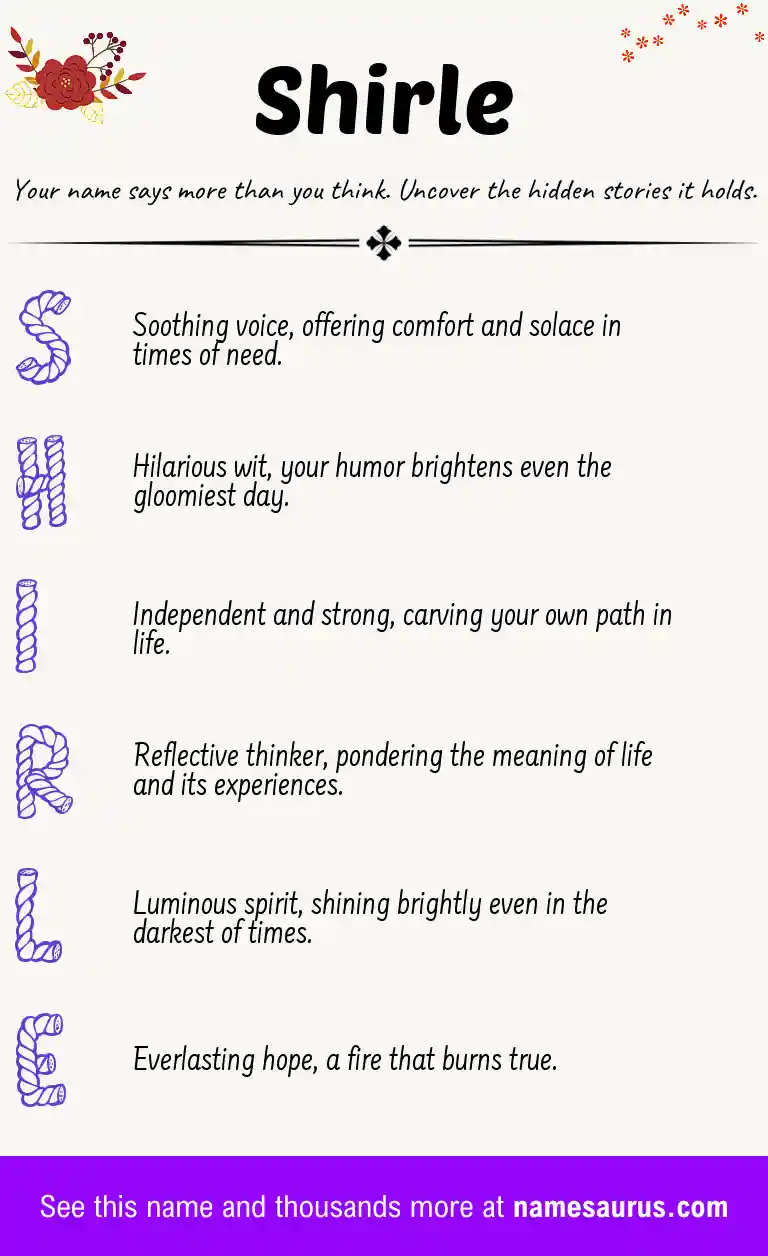 Acrostic poem about Shirle.