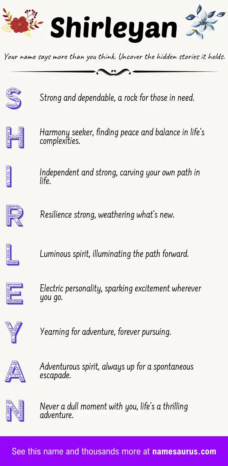 Acrostic poem about Shirleyan.