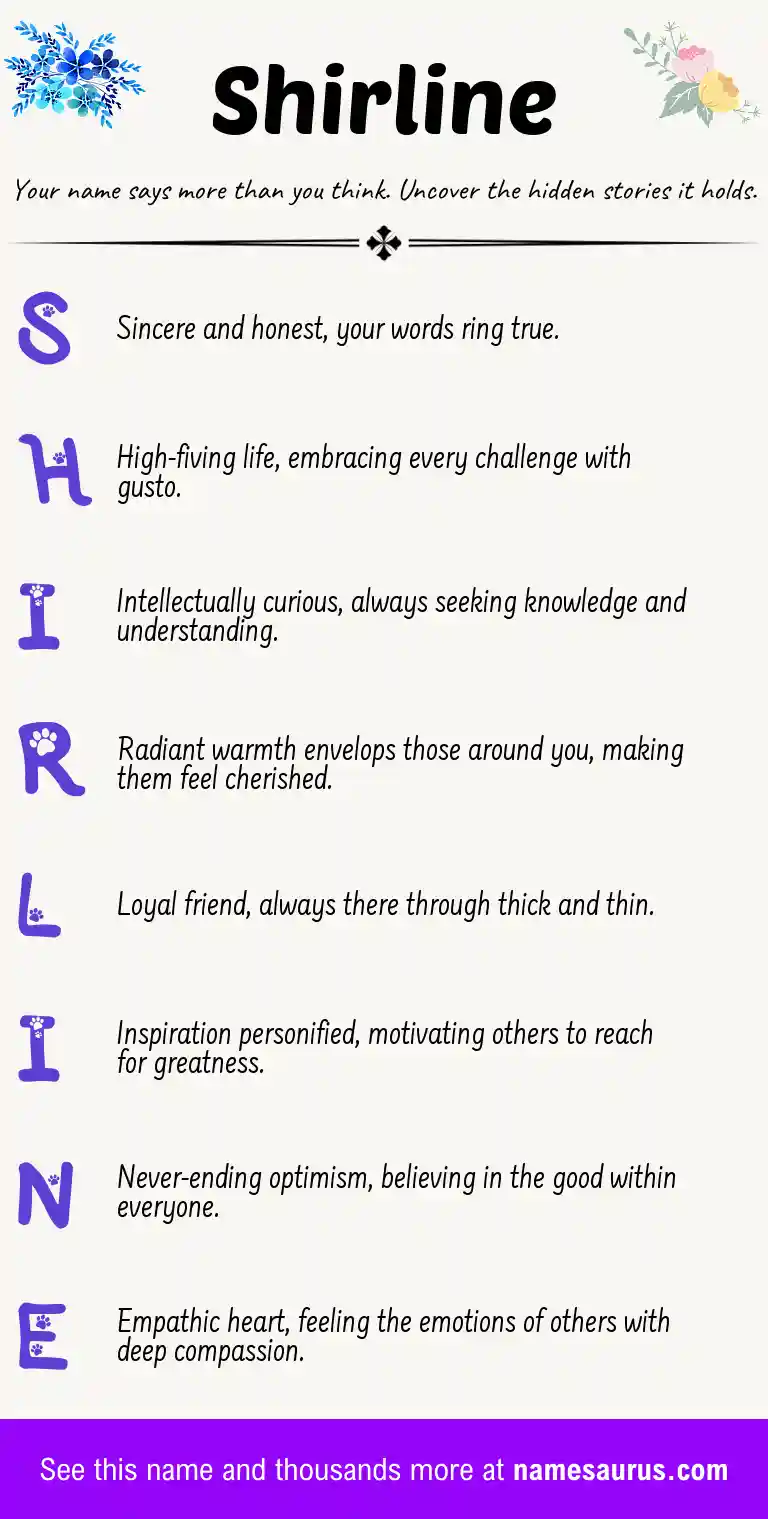 Acrostic poem about Shirline.