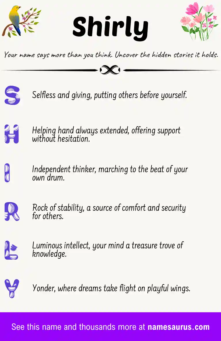 Acrostic poem about Shirly.