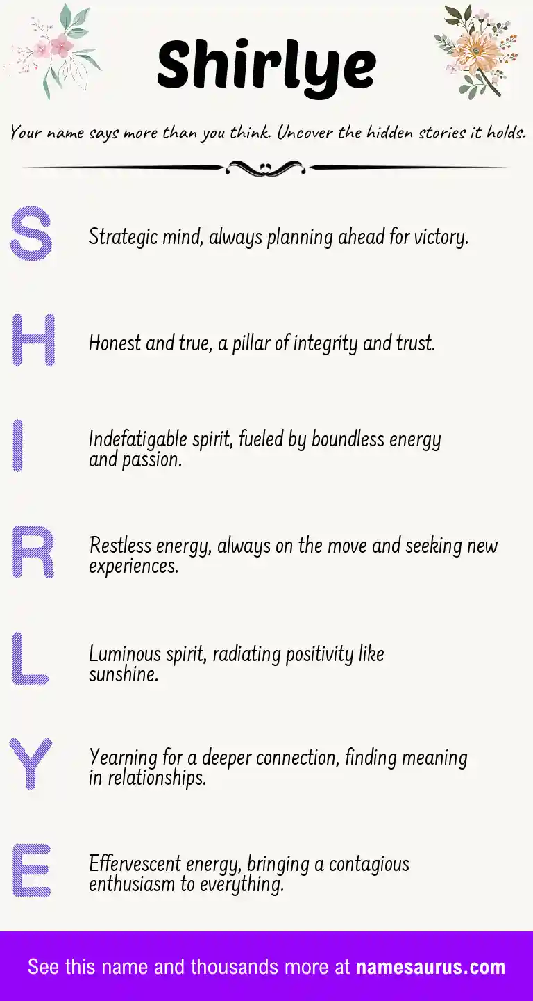 Acrostic poem about Shirlye.