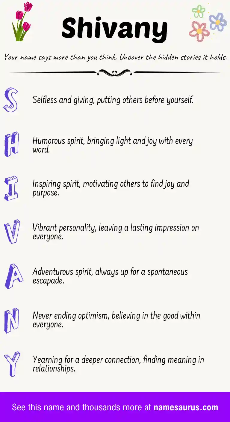 Acrostic poem about Shivany.