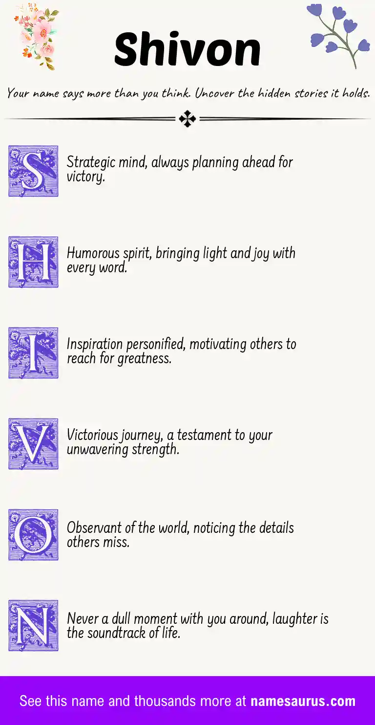 Acrostic poem about Shivon.