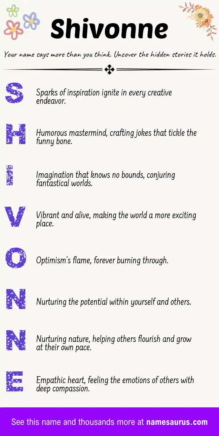 Acrostic poem about Shivonne.