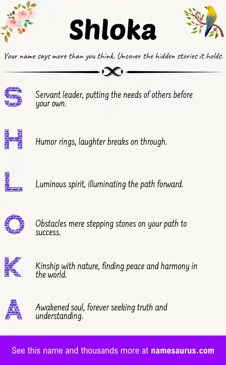 Acrostic poem about Shloka.