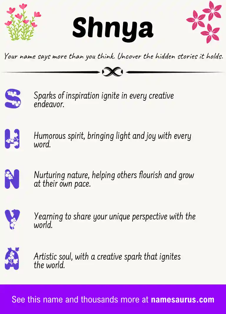 Acrostic poem about Shnya.