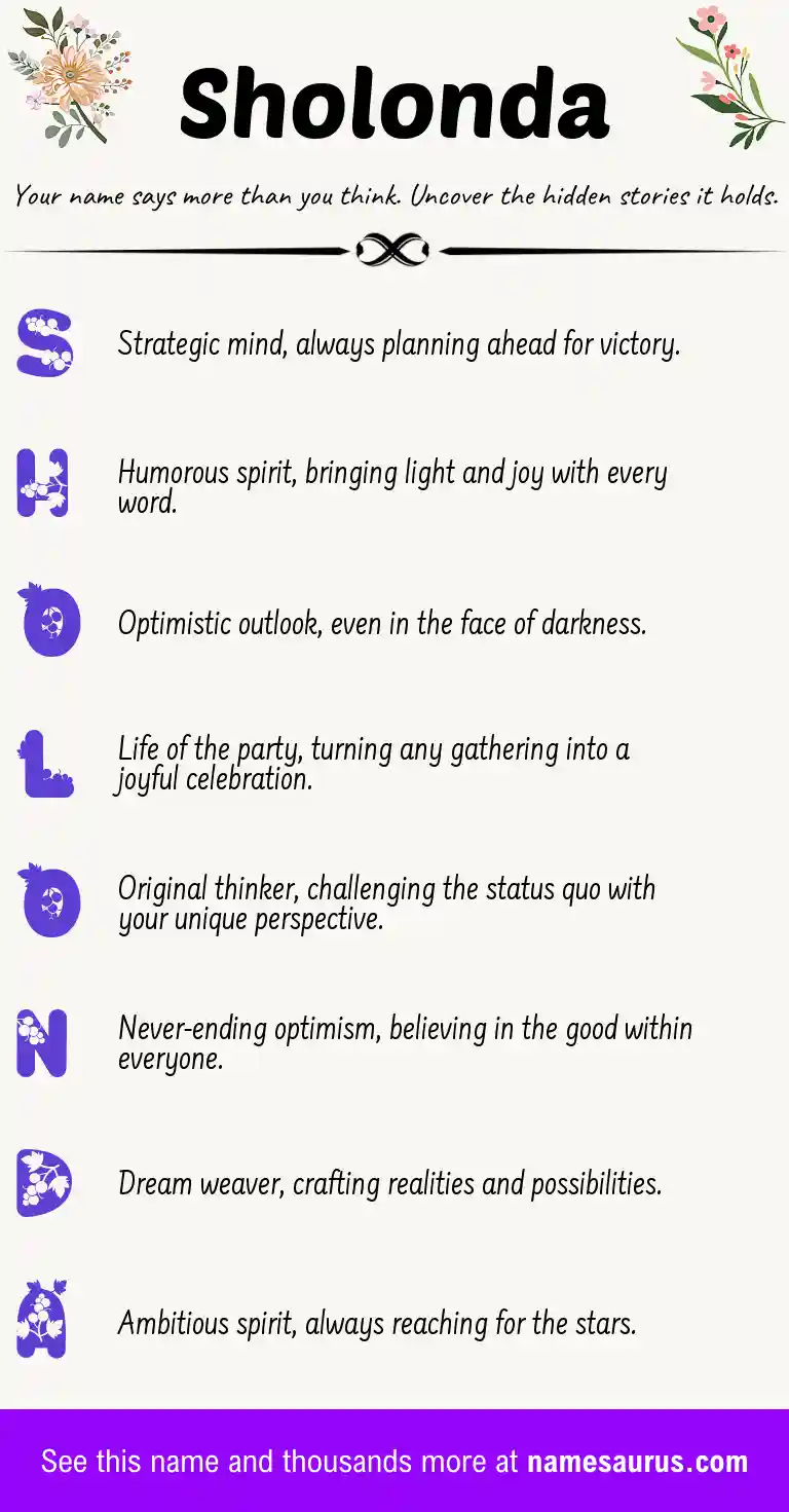 Acrostic poem about Sholonda.