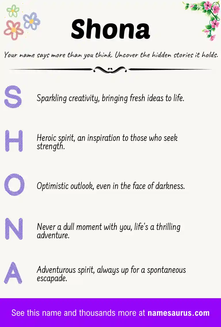 Acrostic poem about Shona.