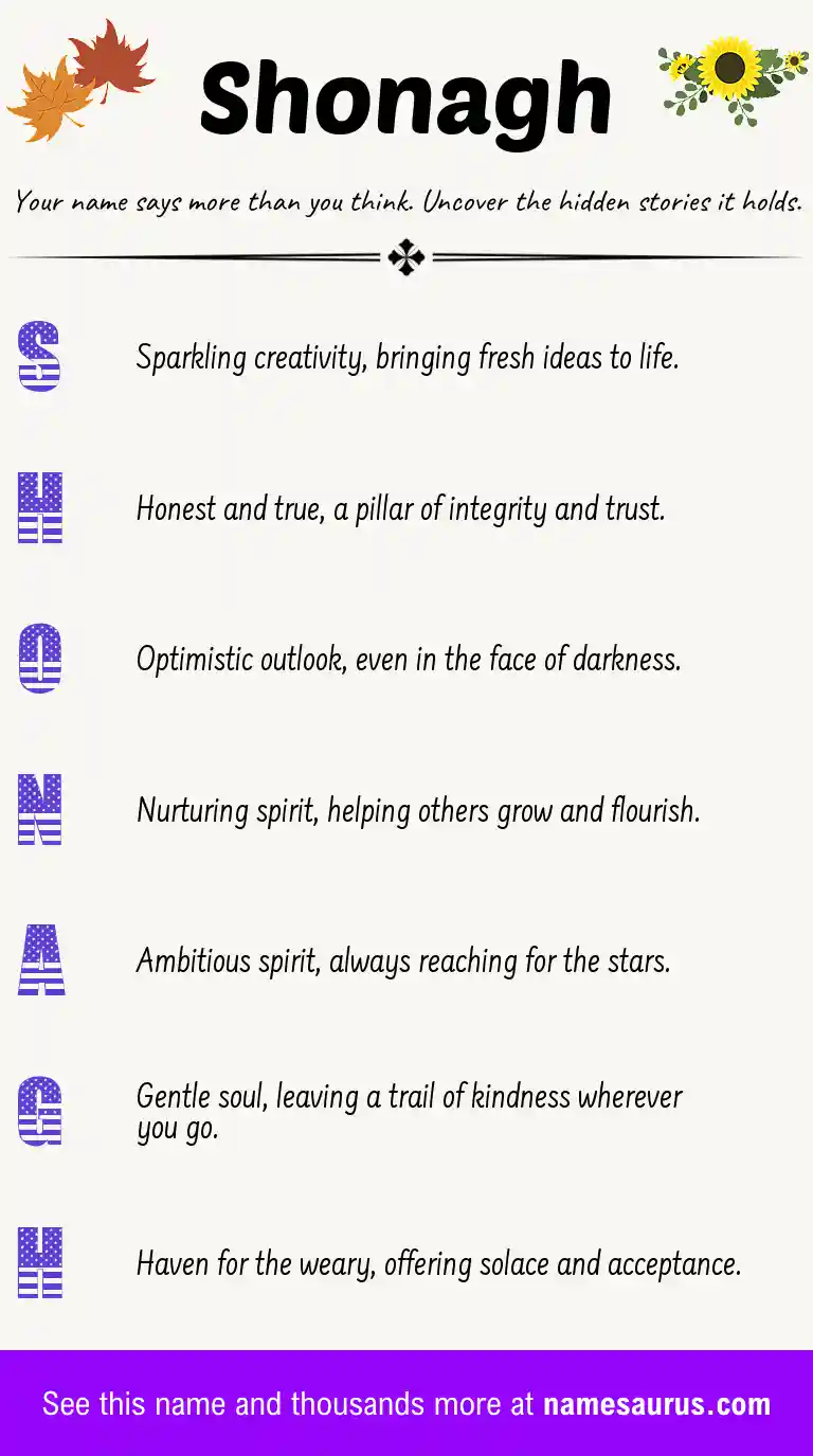 Acrostic poem about Shonagh.