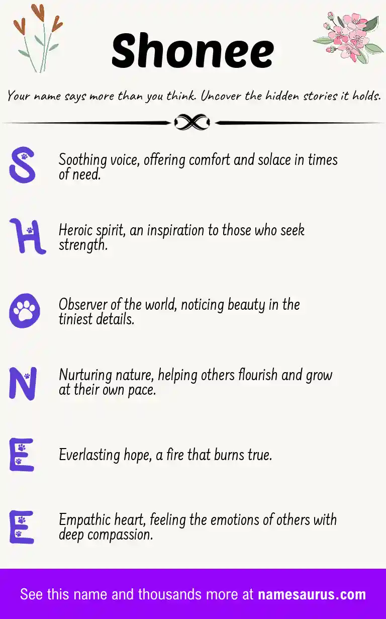 Acrostic poem about Shonee.