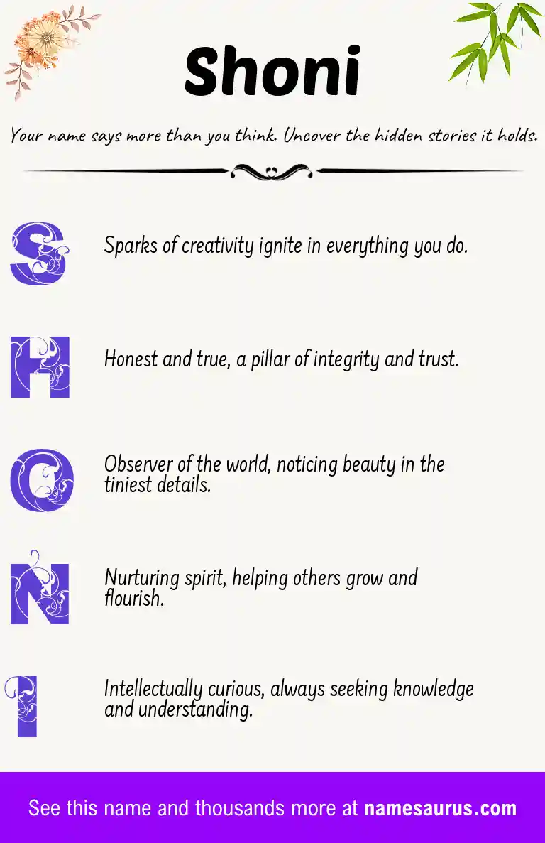 Acrostic poem about Shoni.