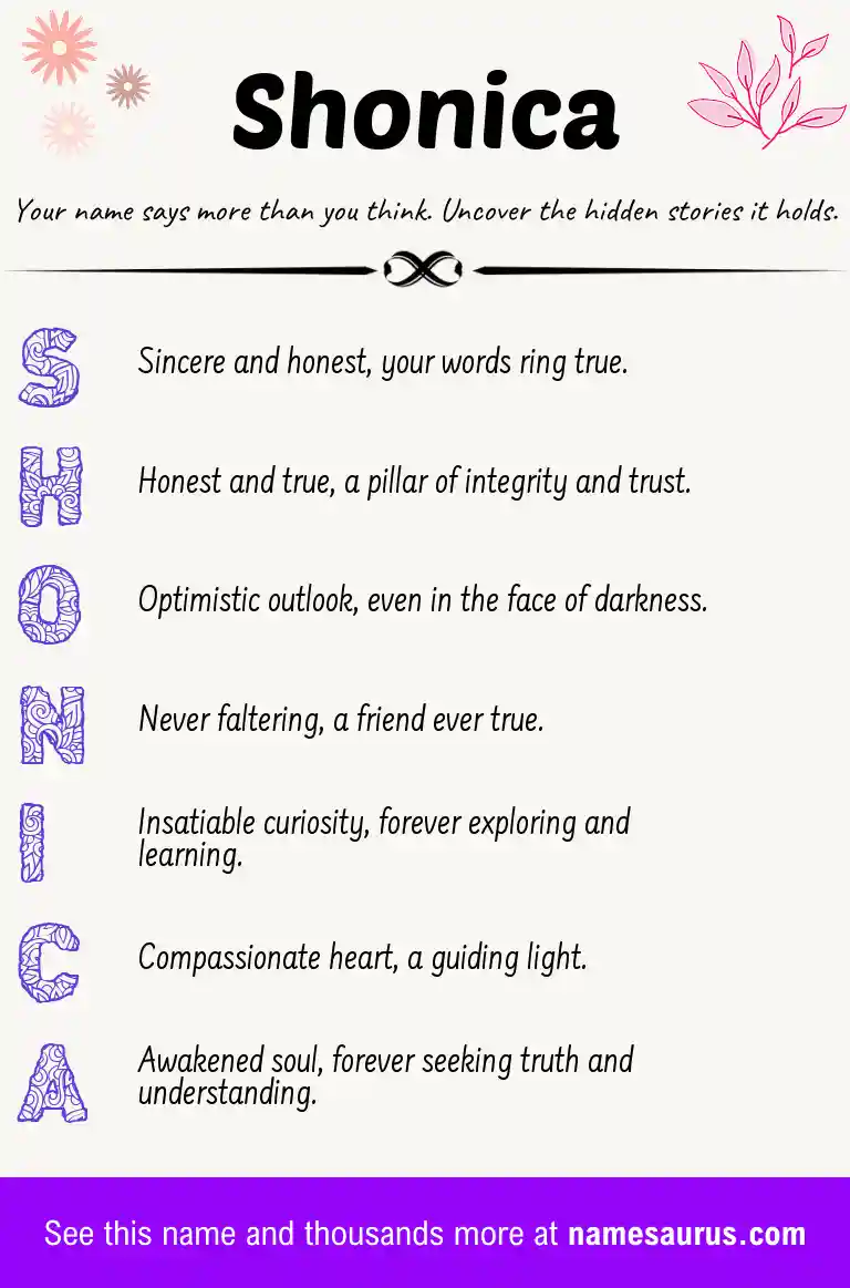 Acrostic poem about Shonica.