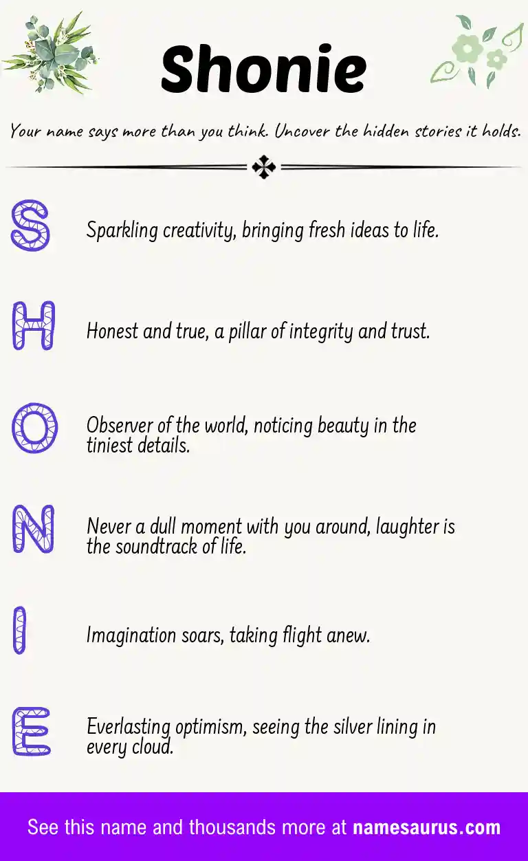 Acrostic poem about Shonie.