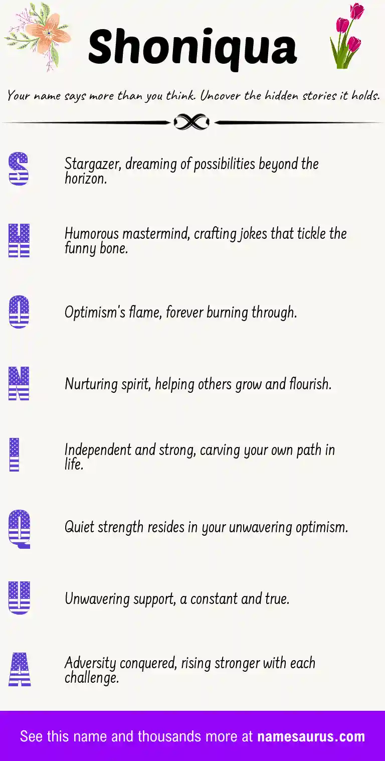 Acrostic poem about Shoniqua.