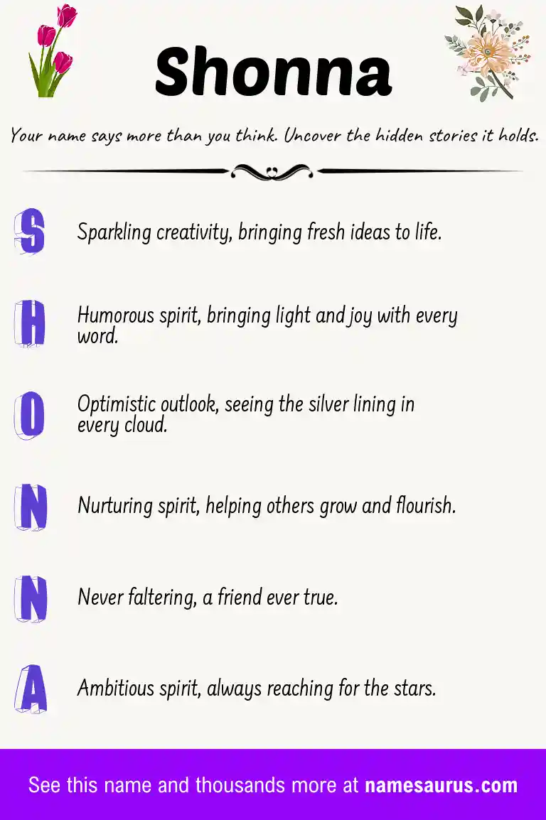 Acrostic poem about Shonna.