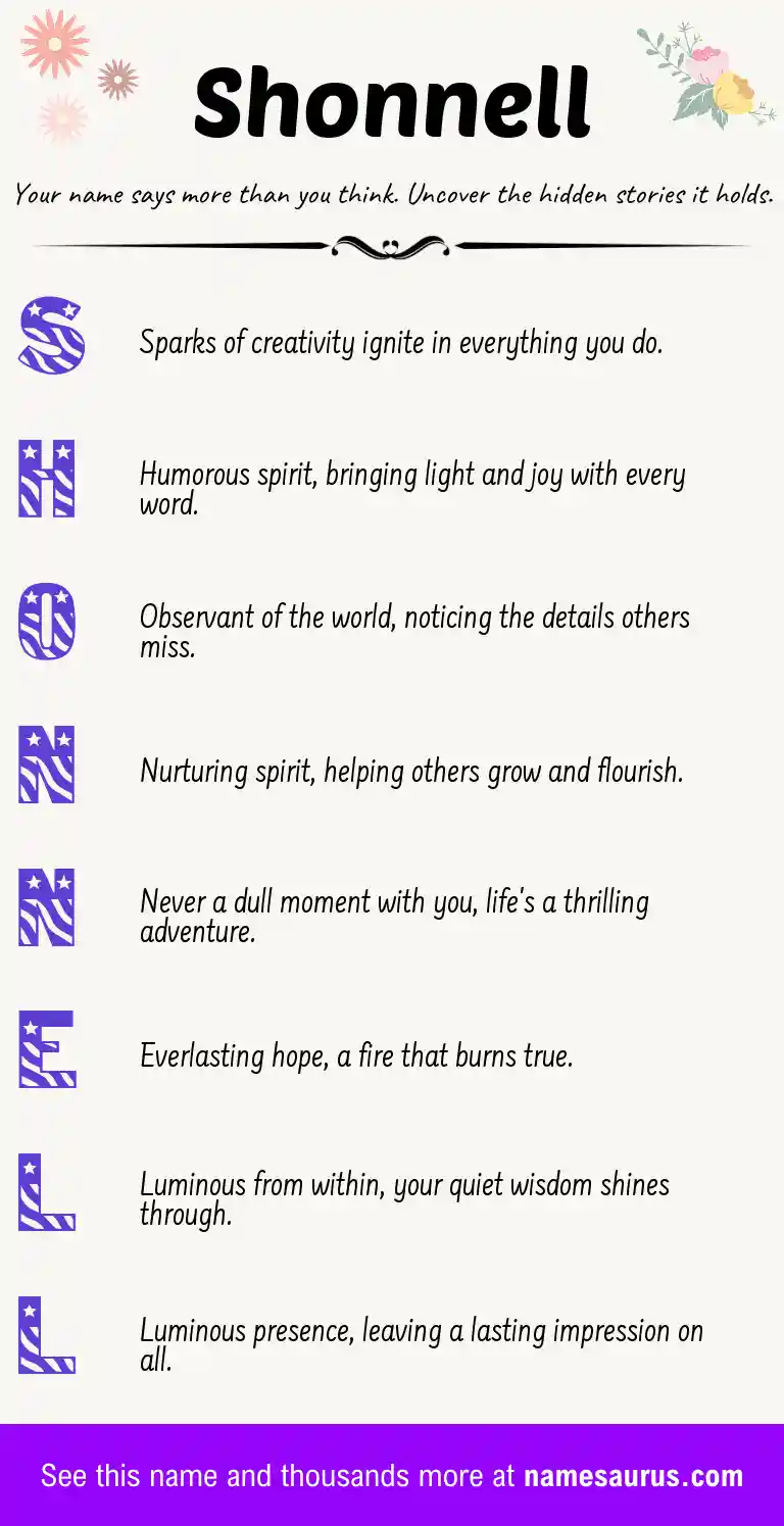 Acrostic poem about Shonnell.