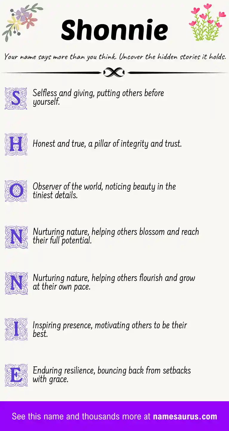 Acrostic poem about Shonnie.