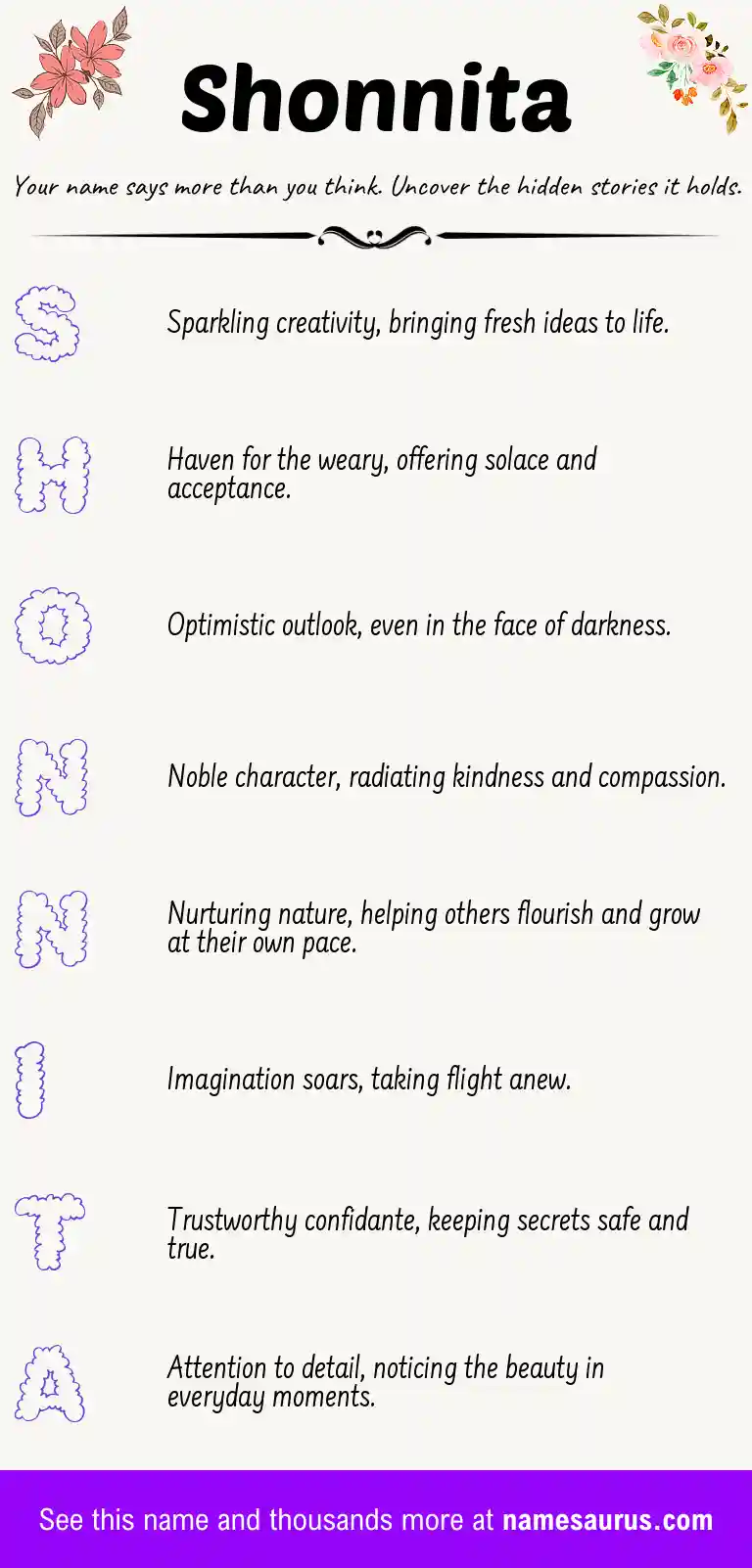 Acrostic poem about Shonnita.