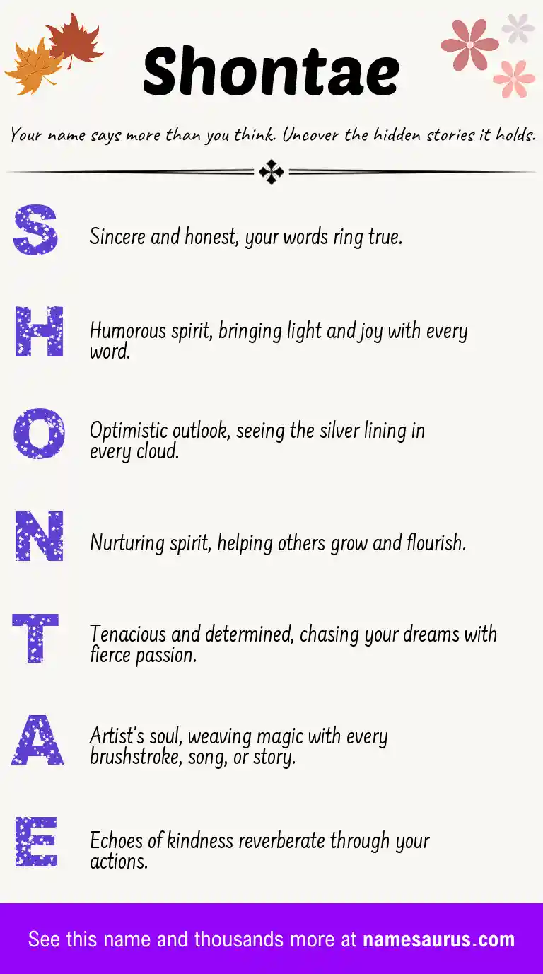Acrostic poem about Shontae.