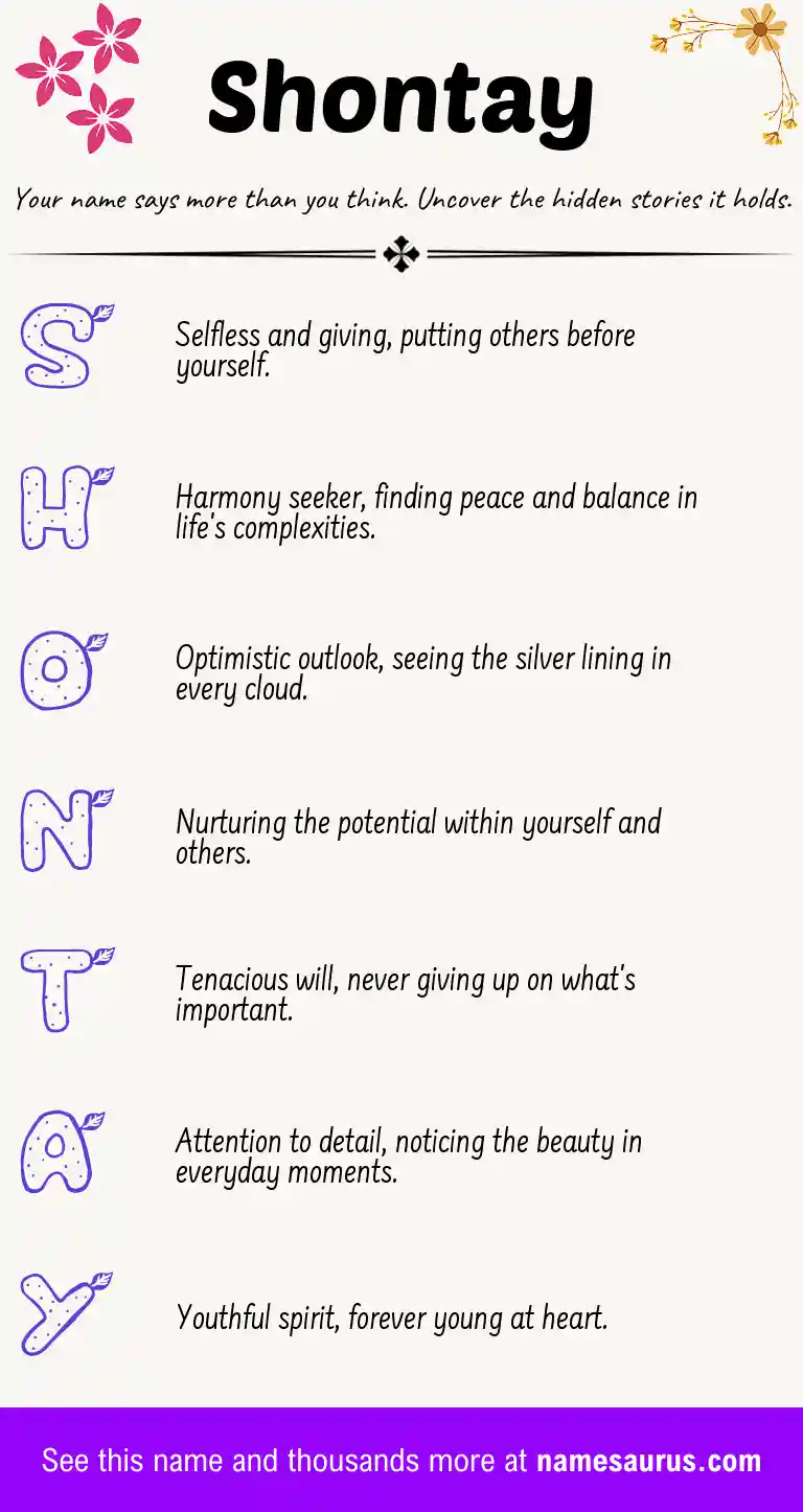 Acrostic poem about Shontay.
