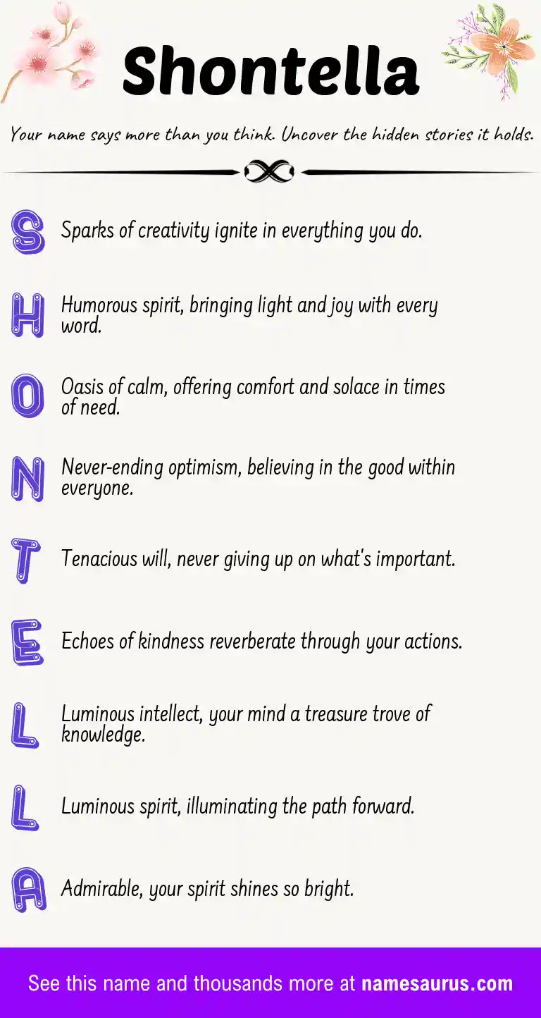 Acrostic poem about Shontella.