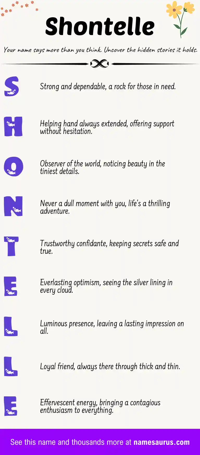 Acrostic poem about Shontelle.