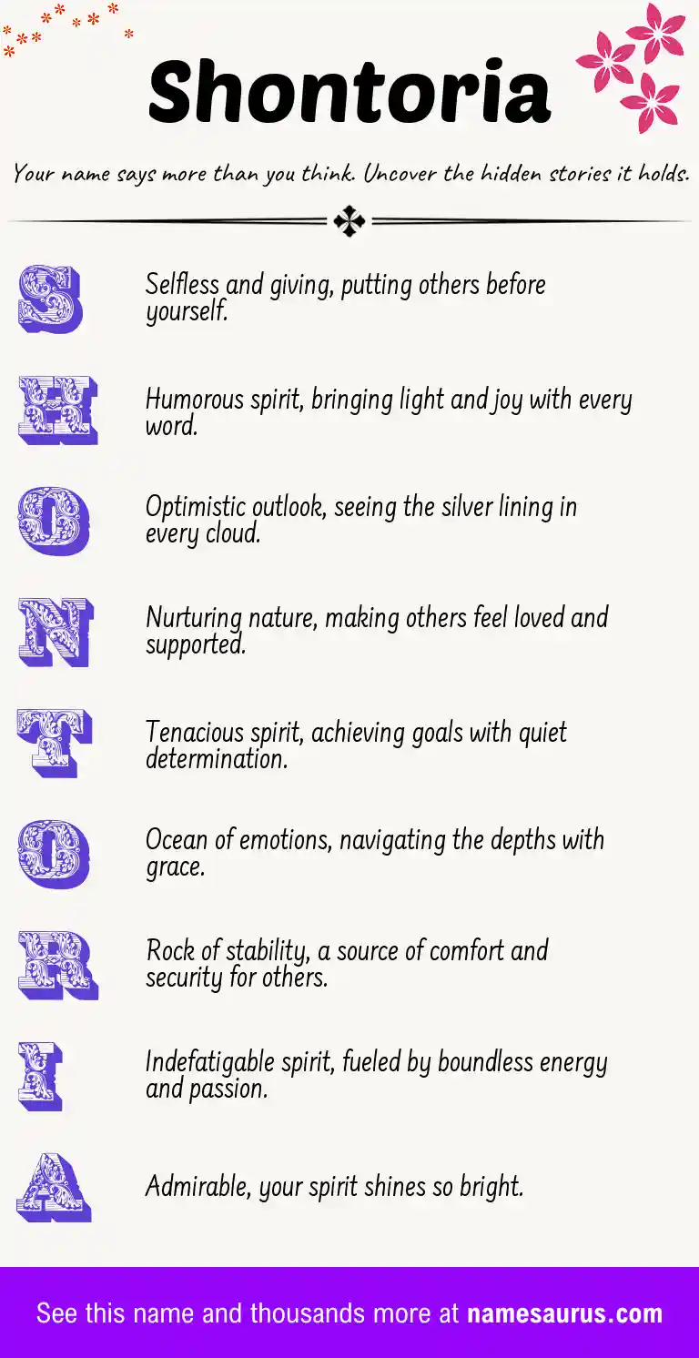 Acrostic poem about Shontoria.